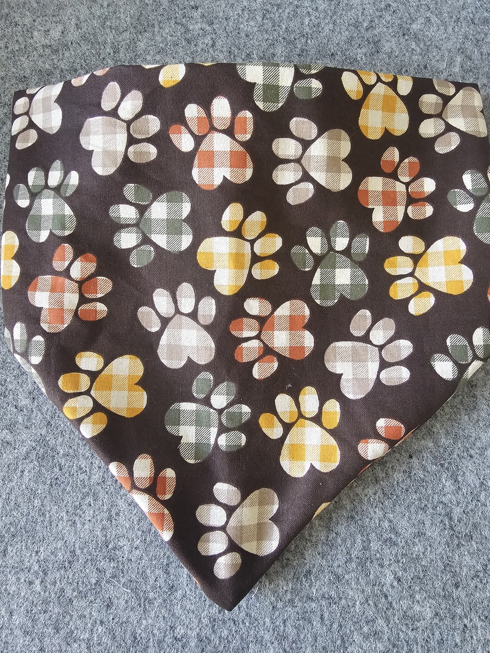 Brown Paw Print Dog Bandana - Unbranded
